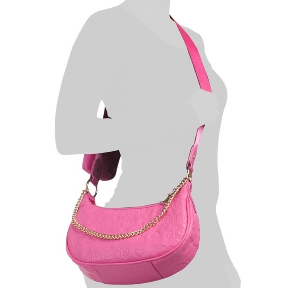 ๐ Quilted Heart Puff Shoulder Bag Convertible Matching Mini Juicy Couture NWT - Picture 12 of 13